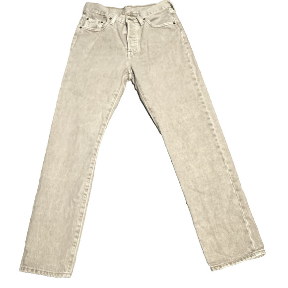 Levis Classic 501 Women W28 L30 Acidwash Tan Jeans - Picture 3 of 16